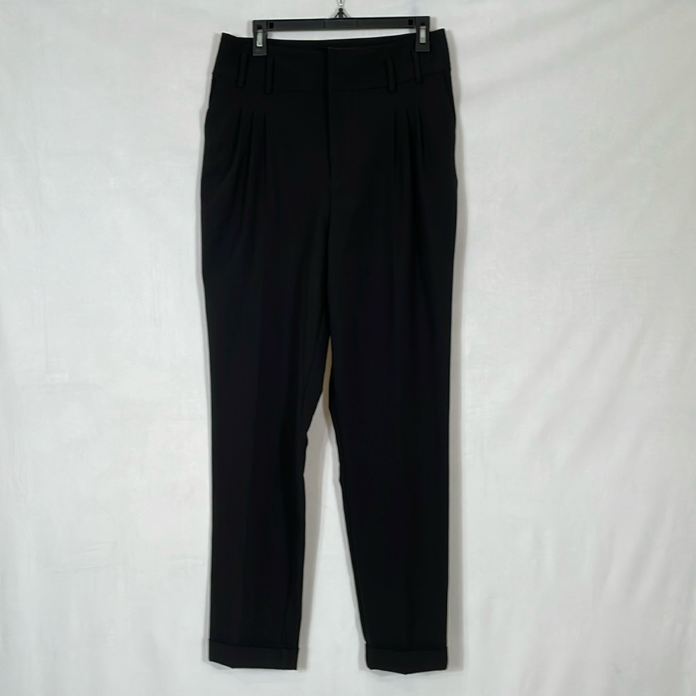 Ronny Kobo Trousers Pants Size L Black Full Length Pleated High Rise EUC